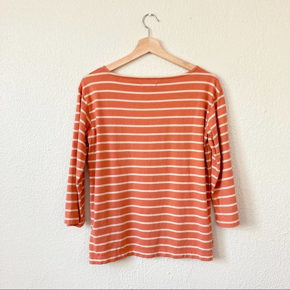 Madewell Striped Boatneck Size Top X Small Coral - Picture 4 of 13